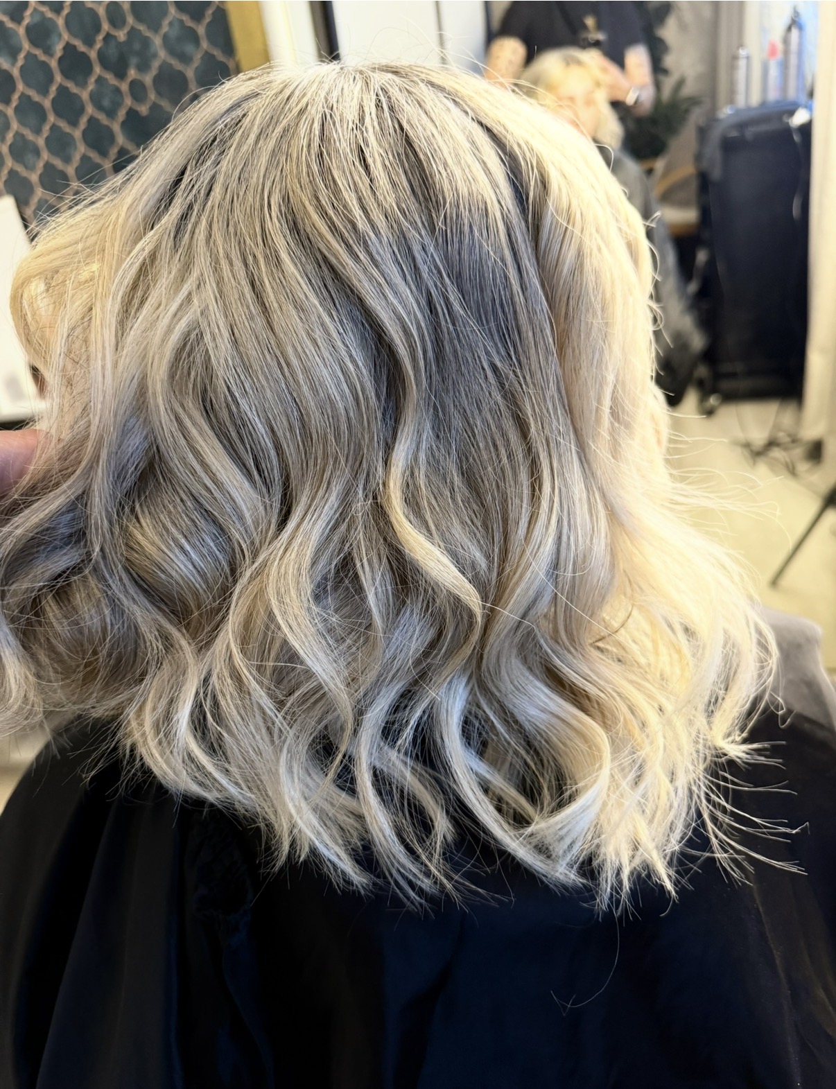 Cool platinum blonde balayage by Alessandra Pereira at SAHAA Hair Room Portsmouth